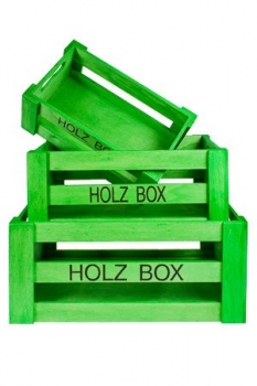 Holzbox-Harassen-Set grün 3-tlg.